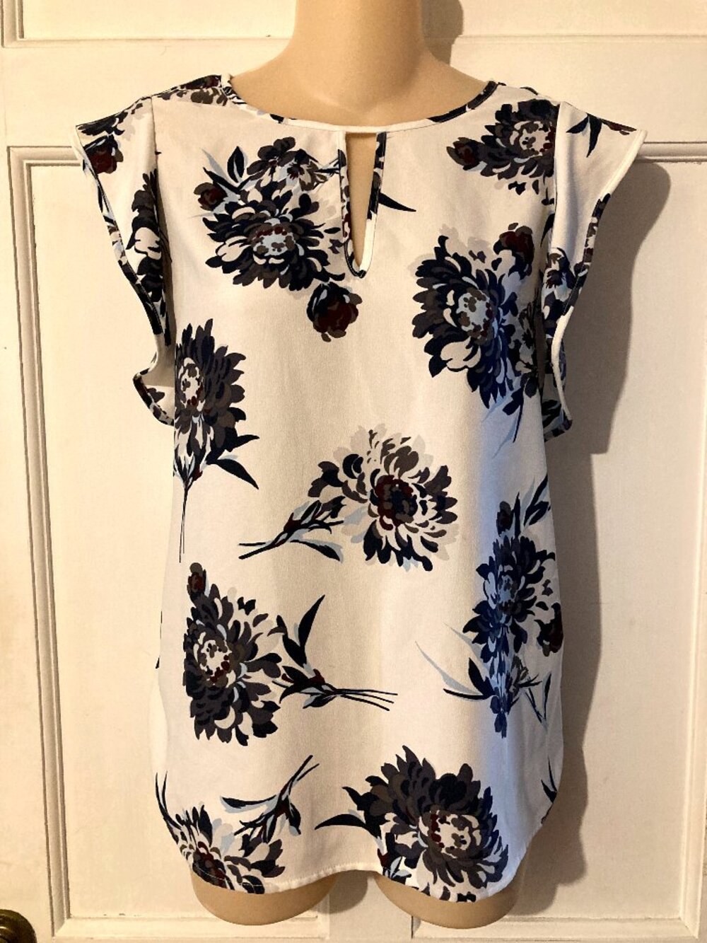 ANN TAYLOR FACTORY Women's Flowy Lightweight Floral SSl Top ~ SZ S